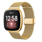 För Fitbit Versa 4 / Sense 2 Universal Metal Rostfritt stål Spänne Watch Band Gold