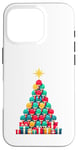 Coque pour iPhone 16 Pro Christmas Tree Joueur de Tennis de Table Ping Pong Raquette