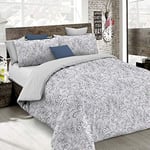 Italian Bed Linen Fantasy duvet cover (Made in Italy), ornato grigio, double