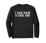 Bald Guy Design For Men Dad Husband Bald Head Bald Man Long Sleeve T-Shirt