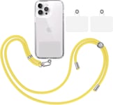 Packcordon Universel Pour Mobile [Jaune] + 2 Patchs De Fixation Supplémentaires Et Sangle De Suspension Amovible Réglable Et Résistante Compatible Avec Toutes Les Marques De Télé[Sma070545]