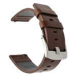 20Mm 22Mm Klockorm Snabb Release Läderrem För Samsung Galaxy Watch 3 Active2 40 44Mm Huwei Klocka G 2 Watchband 18 24Mm Brown Silver 20mm