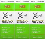 Xpel Medicated Shampoo Treatment for Dandruff Psoriasis Dry Itchy Scalp 3 X 300