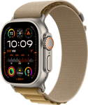 Apple Watch Ultra 2 Naturlig titan med Klassisk brun Alpine Loop Medium