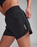 2XU Aero Hi-Rise 4 Inch Shorts Black/Silver Reflective