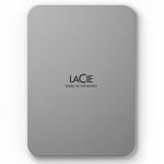 LaCie Mobile Drive Moon, 4TB, External Hard Drive Portable, Silver, USB-C 3.2, P