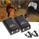 2x4800 mAh Batterie Rechargeable + Chargeur Câble pour Xbox 360 sans fil Contrôleur controller manette