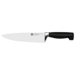 ZWILLING Couteau de Chef, Lame: 20 cm, Acier Inoxydable, Manche Noir, série Four Star