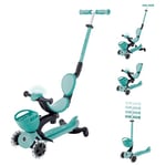 Globber - GO•UP Baby 360 Lights - Trottinette évolutive 3 Roues avec siège et Dossier, pour Les Enfants de 15 Mois à 6 Ans, Vert Menthe