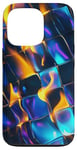 Coque pour iPhone 13 Pro Art abstrait psychédélique bleu électrique futuriste