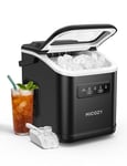 HiCOZY Ice Maker, Countertop Ice Machine with Handle, Ice in 6Mins, 12KG in 24Hrs, Portable Ice Maker Machine with Self-Cleaning for Home/Kitchen/Party/Bar (Black)