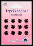 TRYCKKNAPPAR 12 ST. 9 MM SVARTA