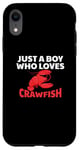 Coque pour iPhone XR Lobster fruits de mer amusants Just A Boy Who Loves Crawfish