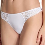 Calida Trosor Natural Comfort Lace Thong Vit bomull Medium Dam