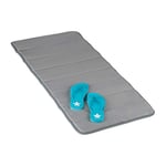 relaxdays Tapis de Bain Mousse mémoire, antidérapant, sèche Vite, Moelleux Gris, 50 x120 cm, Plastique, 1 élément