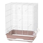 MPS Ambra Cage pour Petit Oiseau Blanc/Bordeaux 56,5 x 36,5 x 74 cm