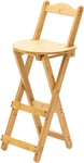 Tabouret De Bar Pliable En Bambou Tabouret De Cuisine Avec Dossier Repose Pieds Pour Cuisine Maison Jardin Bar Travail, Hauteur D'assise 61cm, Naturel