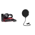 Focusrite Scarlett 2i2 Studio 4th Gen USB Audio Interface Bundle for the Songwriter & Aokeo Professional Microphone Pop Filter Mask Shield For Blue Yeti and Any Other Microphone