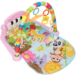 Tapis d'Éveil pour Bébé avec Clavier de Piano, Tapis de Jeu avec 5 Jouets Suspendus Détachables, Tapis d'Éveil Doux avec Arche Amovible et Images