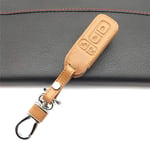 MKDLB Car key shell For Honda n-one N-BOX N wagon Plus 2018 New 4 Buttons motorcycle Key Bag Leather Key Chain Ring Cover Case Holder,Brown