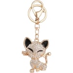 Rhinestone katt nyckelring söt djur nyckelring hänge kattunge nyckelring legering guld rhinestone bil nyckelring för väska plånbok charm