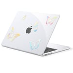 EooCoo Coque Compatible avec MacBook Air 13 Pouces M2 M3 avec 13,6" Retina et Touch ID, 2022 2024, A2681 A3113, Protection Étui Rigide en Plastique Cristal Clair - Petits Papillons Colorés