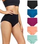 wirarpa Culotte Femme Coton Taille Haute Slips Lot de 5 Multicolore Taille S