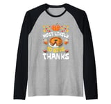 Most Likely To Thank Happy Thanksgiving Family Thankful Raglan Baseball Tee