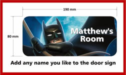 Lego Batman Door Plaque - Personalised Childrens Bedroom Sign Boys Girls