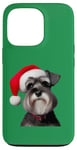 iPhone 13 Pro Miniature Schnauzer With Santa Hat Christmas Xmas Dog Owner Case