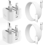 【MFi Certified】 iPhone 15 Charger Fast Charging, 2 Pack PD 20W USB C Wall...