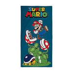 Character World Serviette Officielle Nintendo Super Mario pour Enfants | Toucher Super Doux, Motif Saut | Parfait pour la Maison, Le Bain, la Plage et la Piscine | Taille Unique 70 cm x 140 cm