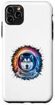 Coque pour iPhone 11 Pro Max Homme Femme Coloré Space Astronaute Alaska Malamute