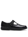 Clarks Older Kid Jazzy Tap School Shoe - Black, Black, Size 13 Younger