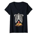 Womens Humorous Ribcage Taco V-Neck T-Shirt