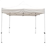 AKTIVE 61138 - Tonnelle Pliante extérieure, auvent Blanc, Dimensions 3 x 3 cm, réglable en Hauteur, Protection UV et imperméable, en Acier, avec Sac de Transport, Tente de Plage, Camping, Jardin