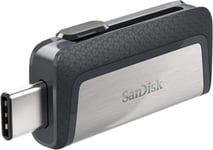 SanDisk 128GB Ultra Dual Drive USB C Flash Drive, C memory 128GB, Silver