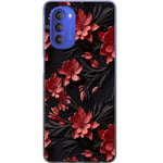 Motorola Moto G51 5G Transparent Mobilskal Intensiva blommor