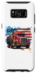 Coque pour Galaxy S8 Camion conducteur patriotique drapeau USA rouge blanc et bleu camions fourgon