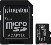 Carte Micro SD Micro Secure Digital 64 GB Class 10 + Adaptateur Kingston