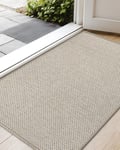 COLOR&GEOMETRY Paillasson Interieur Entree 43x75cm, Tapis Entrée Intérieur, Antidérapant, Tapis de Porte Absorbant, Lavable, Tapis pour Intérieur, Extérieur, Chambre, Cuisine, Entrée, Couloir (Beige)