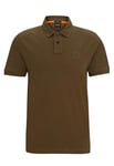 BOSS Mens Polo Shirt Open Green S