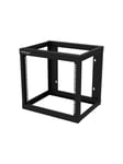 StarTech.com 9U Wall-mount Rack - Open Frame - 2 Post - 18 in. Deep - Steel - Musta - EIA 310 - 175 lb. (80 kg) Paino Cap rack - 9U