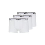 Hugo Boss Men's 3-Pack Stretch Cotton Regular Fit Trunks, White, XL