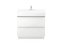 Meuble sous vasque à poser GoodHome Imandra blanc 80 cm + plan vasque Mila