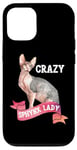 Coque pour iPhone 12/12 Pro Crazy Sphynx Lady Sphinx Cat Lovers Race Chat