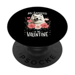 Roses Flowers Valentine's Day Samoyed Dog Sammies PopSockets PopGrip Adhésif