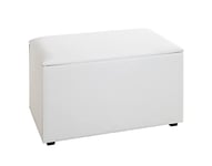 HAKU Möbel coffre de rangement blanc, tissu synthétique aspect cuir, MDF - Dim.: L 65 cm x H 42 cm x P 40 cm, Style: Modern