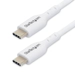 StarTech.com 3m (9.8ft) White USB-C Charging Cable, USB C Cable, USB 2.0 Type-C Laptop Charger Cord, 60W Power Delivery, M/M