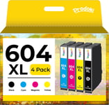 Cartouche 604XL 604 XL Multipack Remplacement pour Cartouche Epson 604 XL pour Encre Epson 604 XL pour Expression Home XP (4er-Pack)